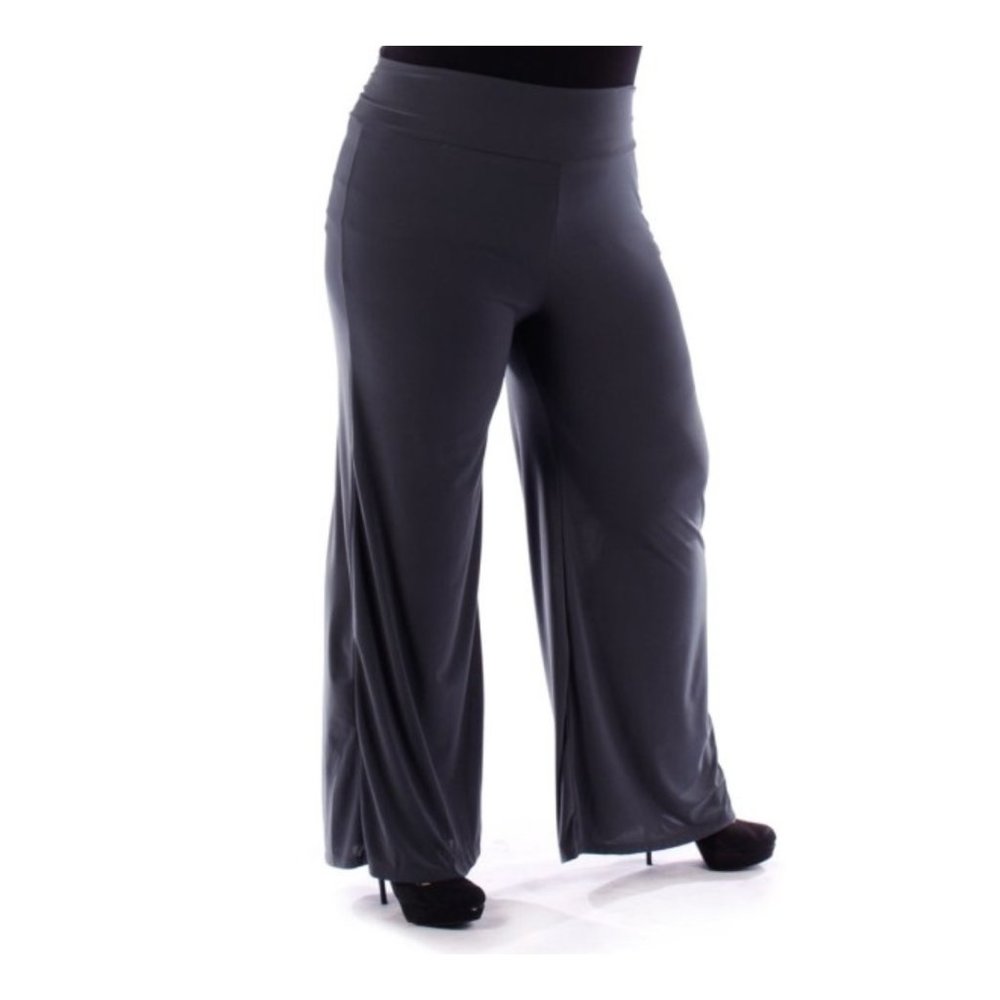 ***4X-5X-6X*** Gray Wide Leg Palazzo Pants